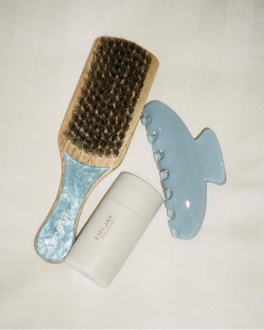 Mini Boar Bristle Brush in Blue Sugar